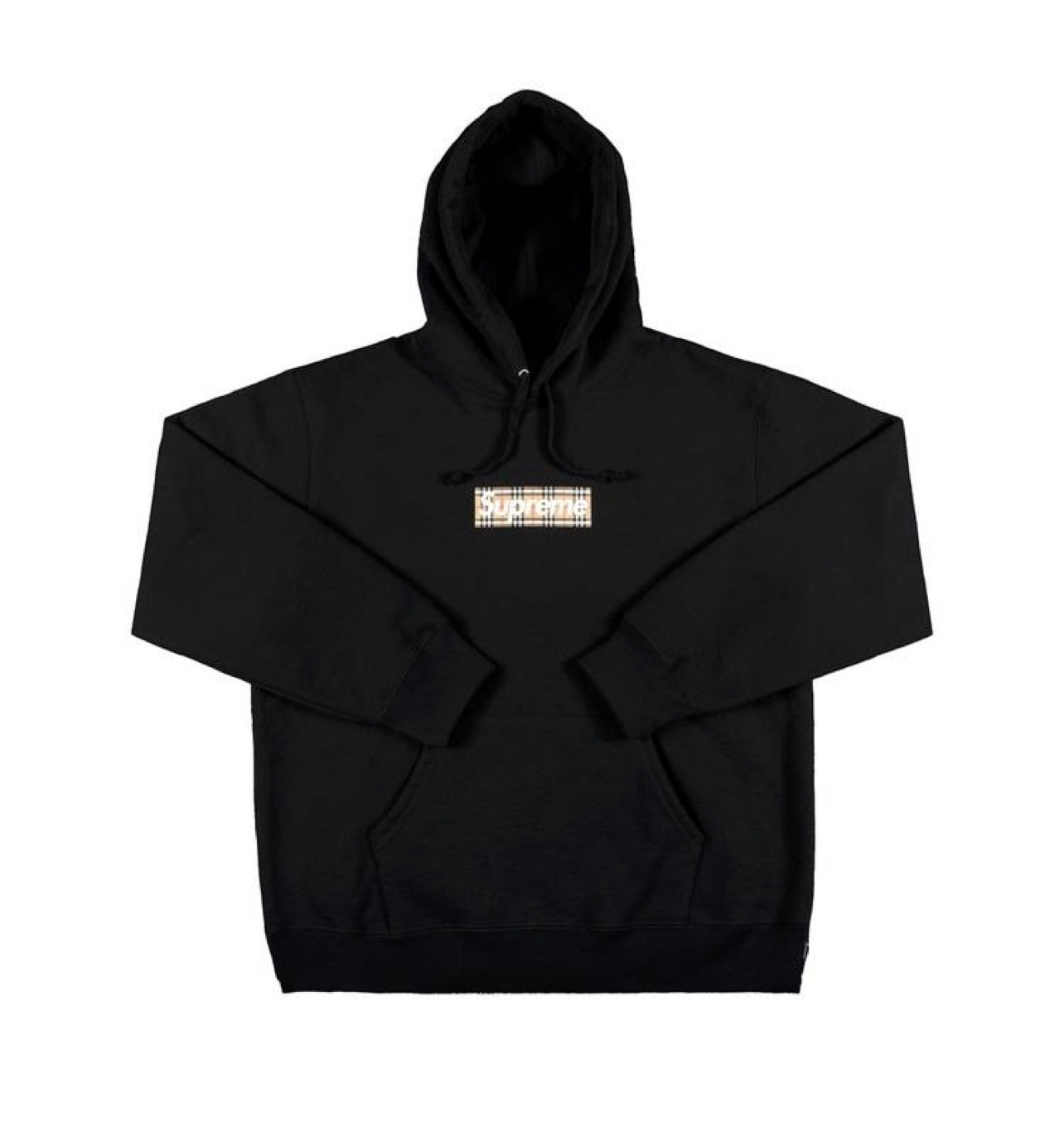 SUPREME X BURBERRY BOX LOGO HOODED SWEATSHIRT BLACK