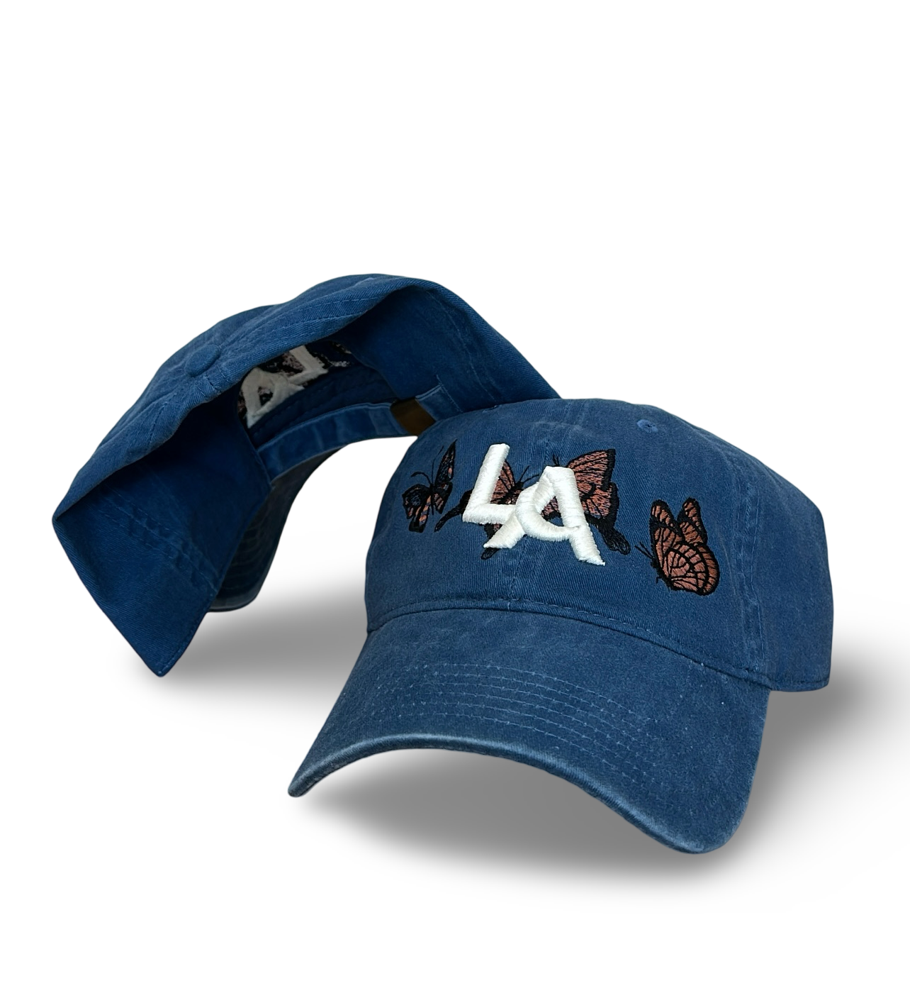 Washed Blue Dad Cap Moon LA